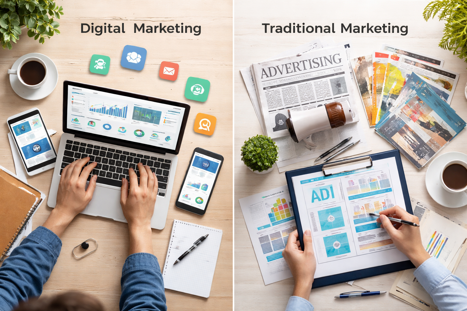 Digital Marketing vs Traditional Marketing: The Pros and Cons Digital Marketing vs Traditional Marketing: The Pros and Cons